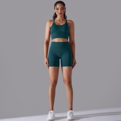 Elevate Your Activewear Line: Luxe Cross Back Sports Bra & Shorts Set